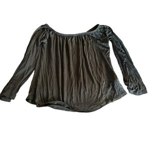Cotton On women's small long sleeve off the shoulder black flowy blouse